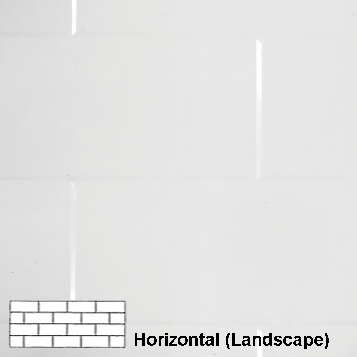 Multipanel Tilepanel Classic Brick Horizontal White 2440mm x 1220mm